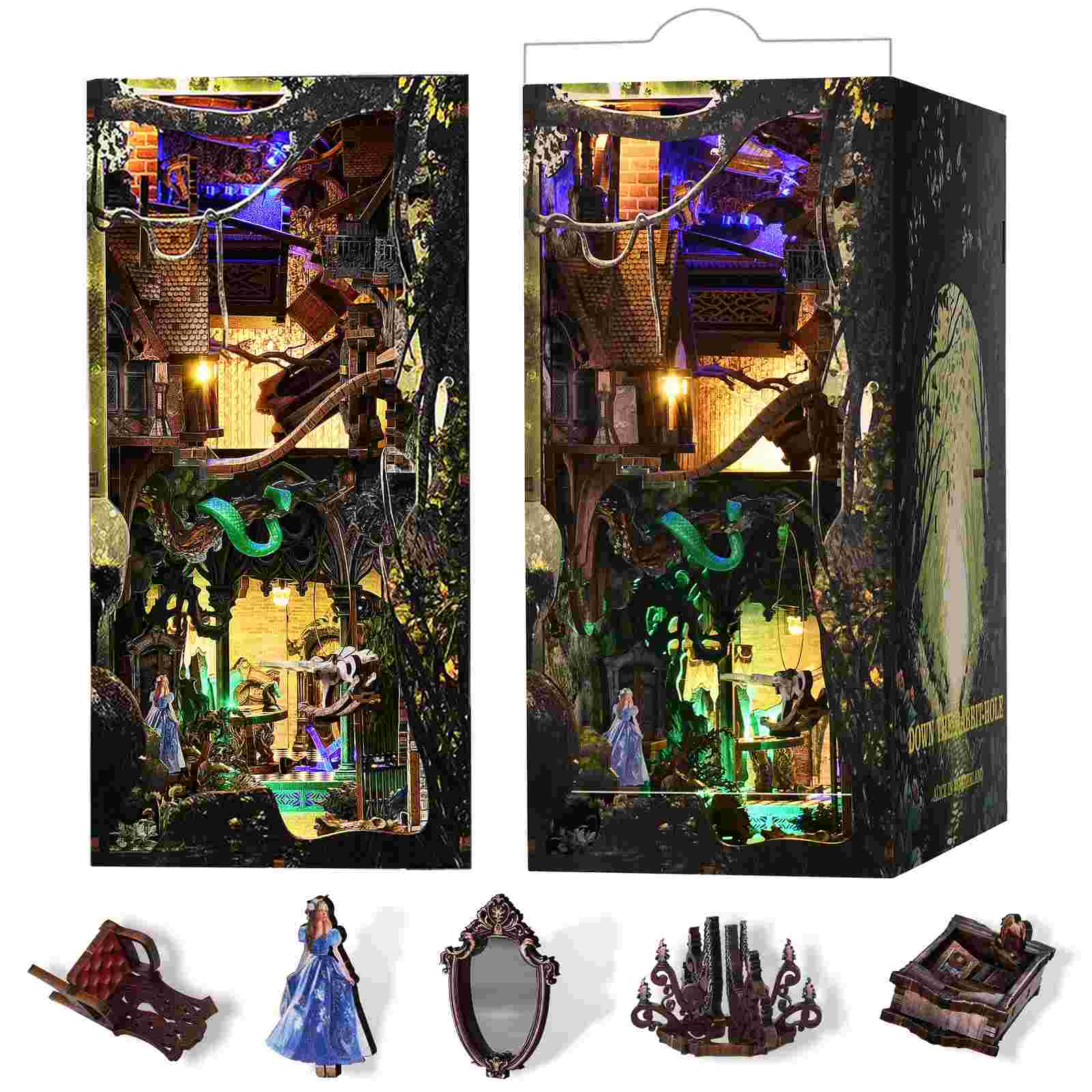 Down The Rabbit Hole DIY Book Nook Kit | Alice's Adventures in Wonderland