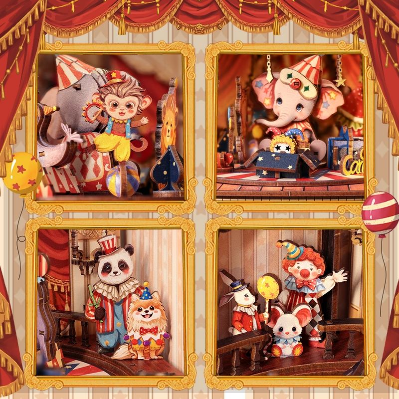 Animal Carnival DIY Wooden Music Box | Shelf Decor