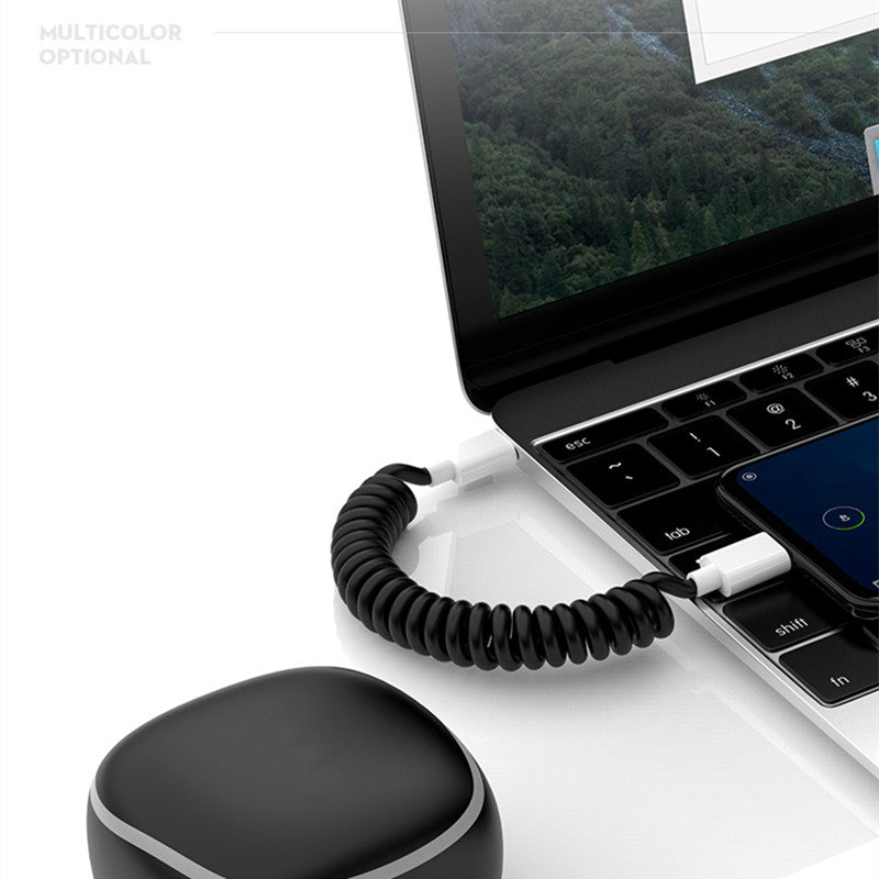 All-in-one spring cable power bank Type-c Android lightning storage box Emergency mini power bank