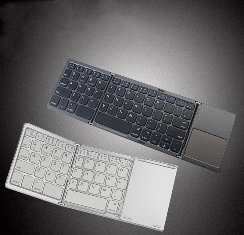 Pocket-Sized Tri-Folded Rechargeable Bluetooth3.0 Keyboard with Sensitive Touchpad Mouse, for Tablets, Smartphones, Laptops, PC and More