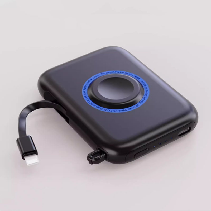 Portable Smartphone Watch 2-In-1 With Built-In Data Cable And Power Bank