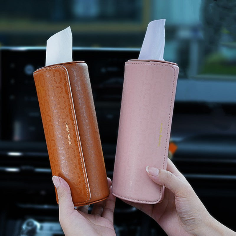 Car-mounted Premium Round Cylinder Tissue Box