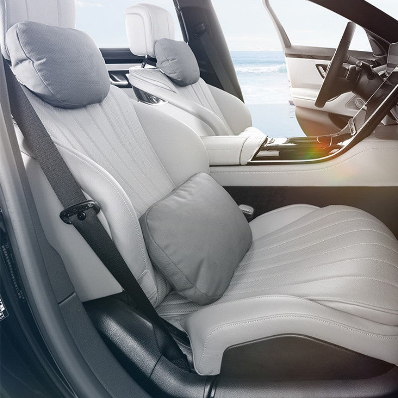 Suede Car Neck Pillow And Lumbar Support