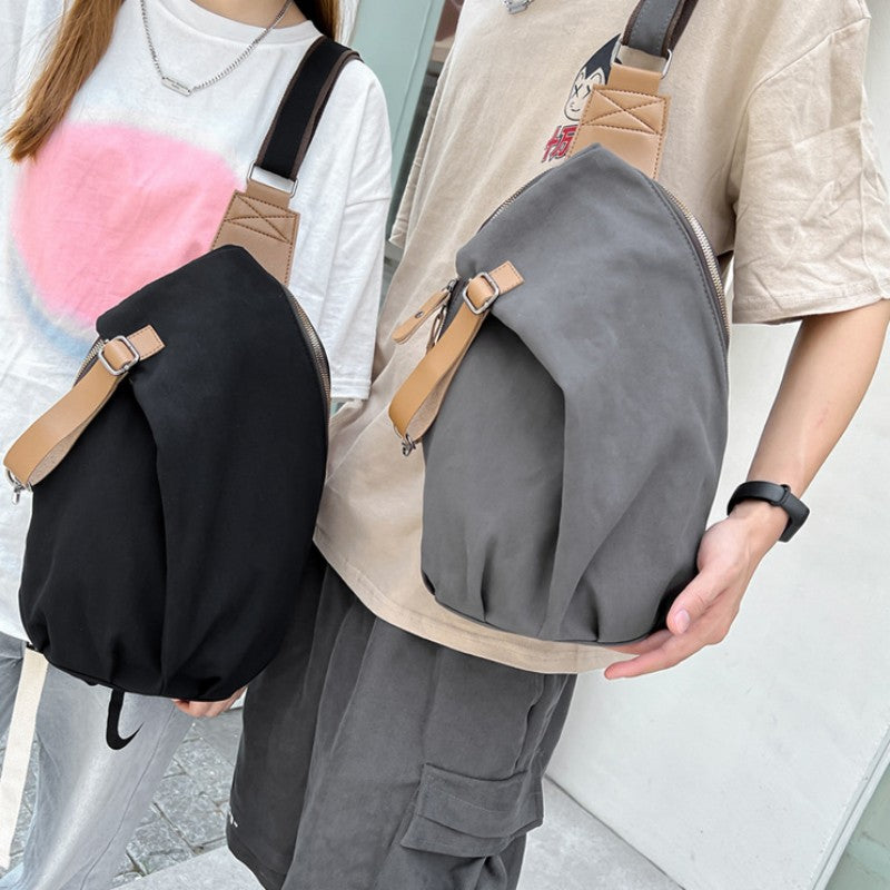 Canvas Casual Minimalist Large Capacity Single Shoulder Sling Bag