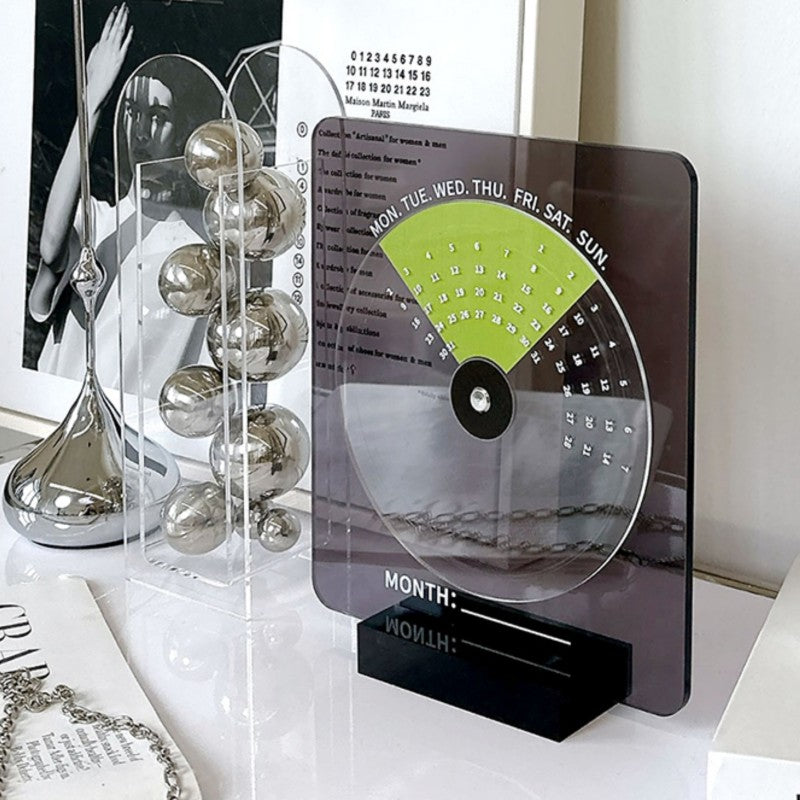 Acrylic Record Rotating Perpetual Calendar