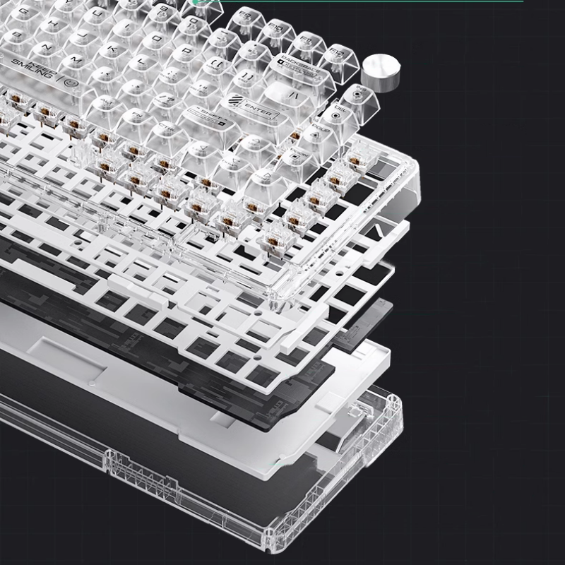 Wired Transparent Keycap Casket Mechanical Keyboard