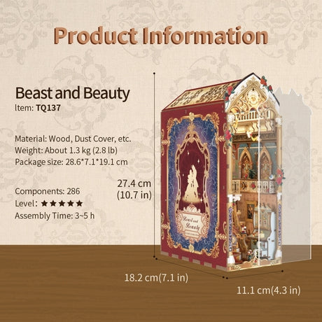 Beauty and The Beast DIY Wooden Book Nook Kit