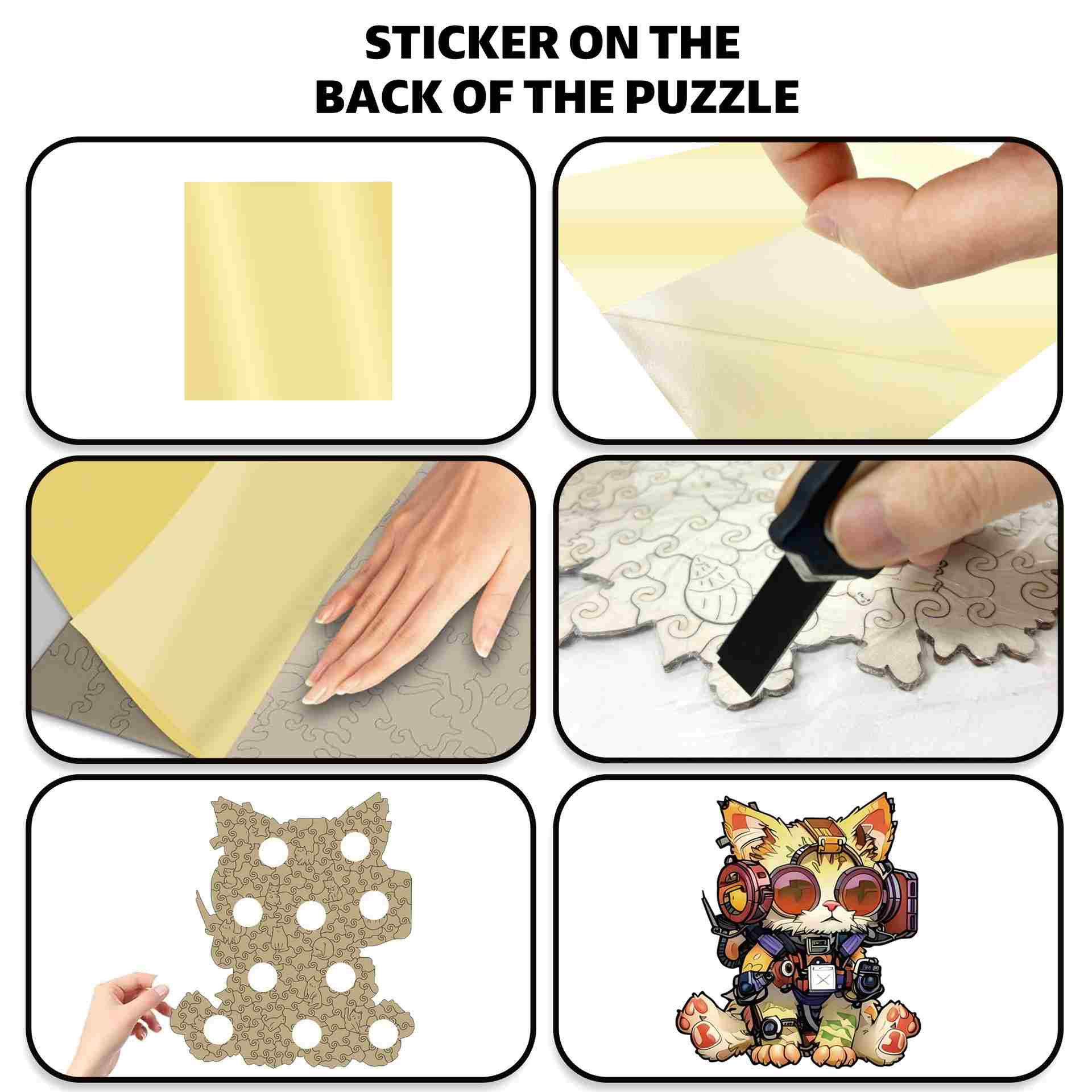 Cat Wearing Headphones Wooden Jigsaw Puzzles