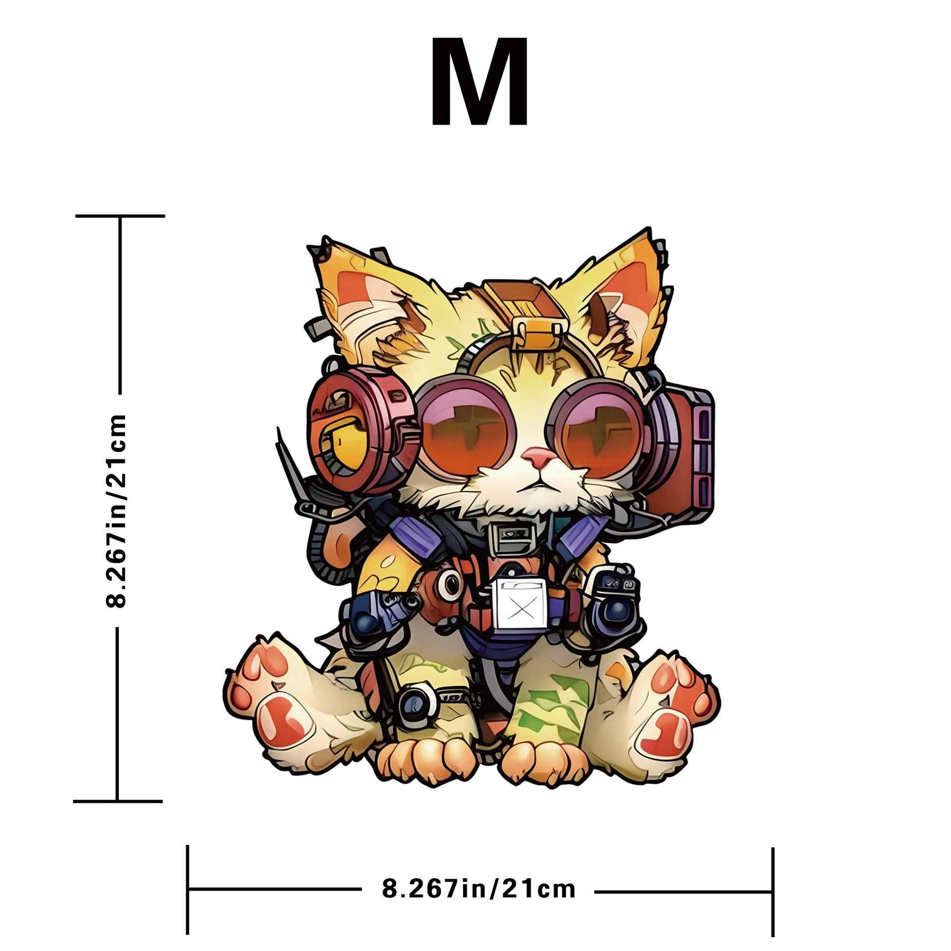 Cat Wearing Headphones Wooden Jigsaw Puzzles