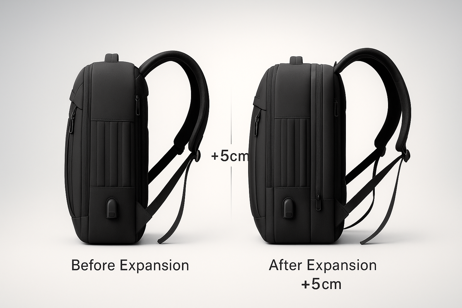 Large Capacity Waterproof Backpack USB Charging Expansion Design Shoe Compartment Hiking Sport Bag