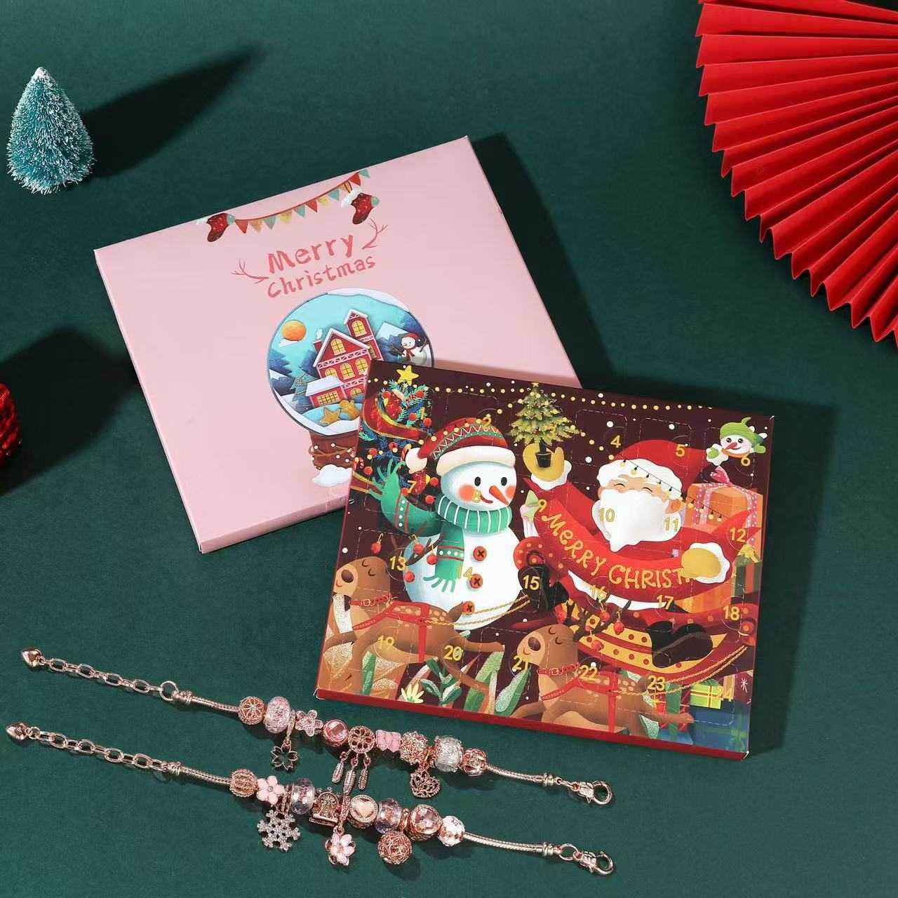 DIY Christmas Advent Calendar Charm Set | Pink Gold