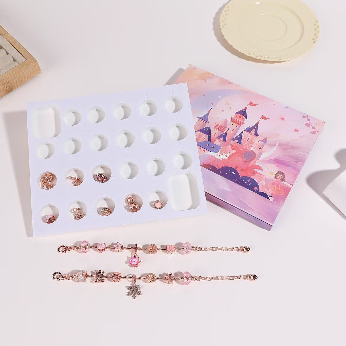 DIY Christmas Advent Calendar Charm Set | Pink Gold