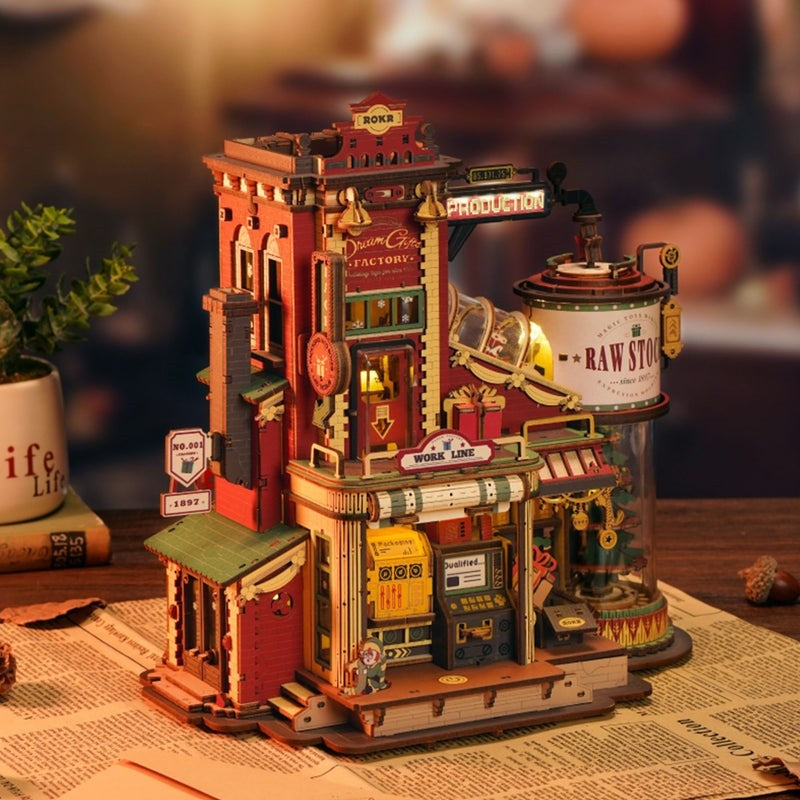 Christmas Dream Gift Factory DIY Miniature House Music Box