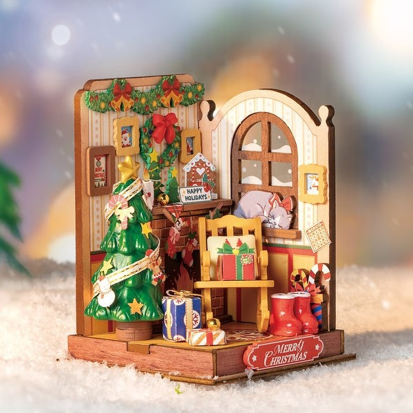 Christmas Fireplace DIY Miniature House Kit