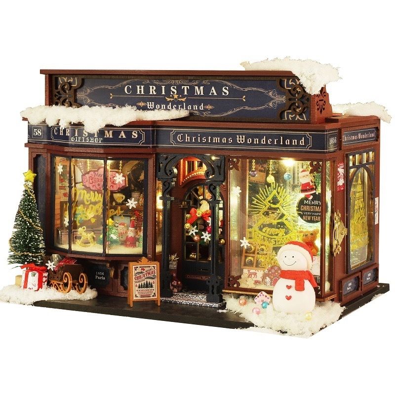 Christmas Gift Shop DIY Miniature House Kit