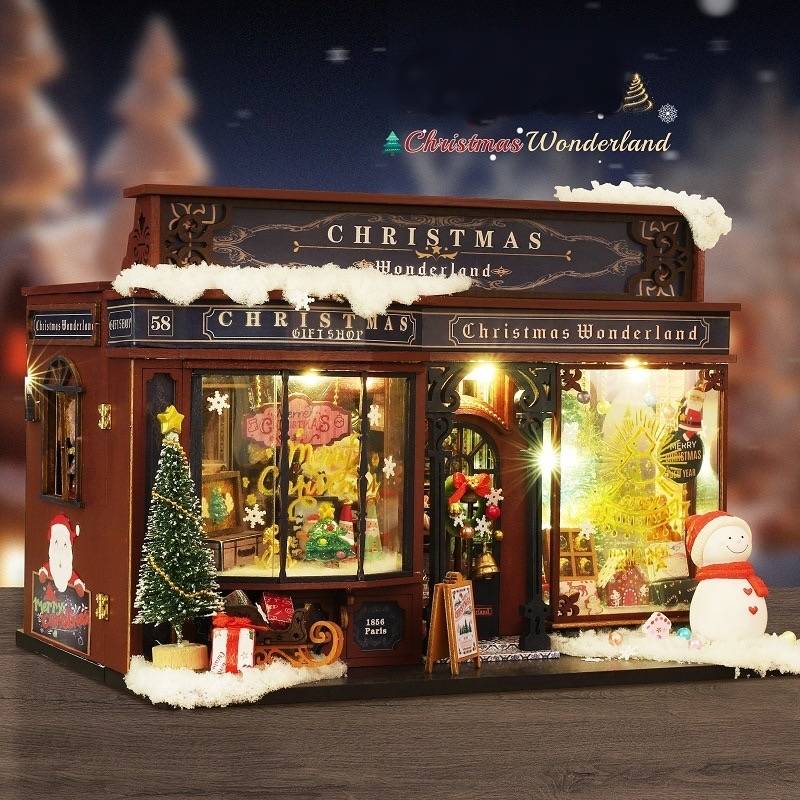 Christmas Gift Shop DIY Miniature House Kit