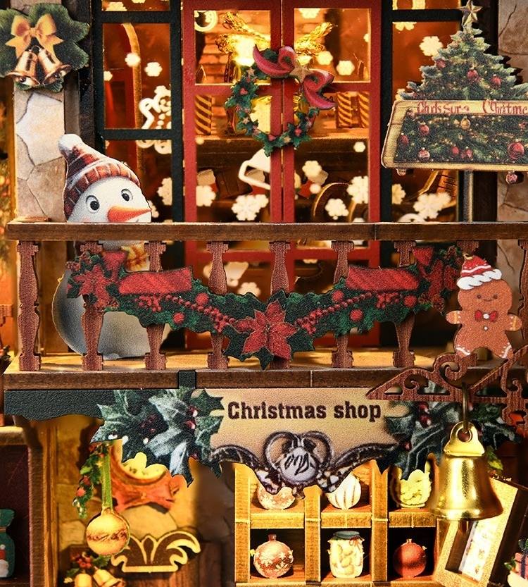 Christmas Shop DIY Wooden Book Nook Kit