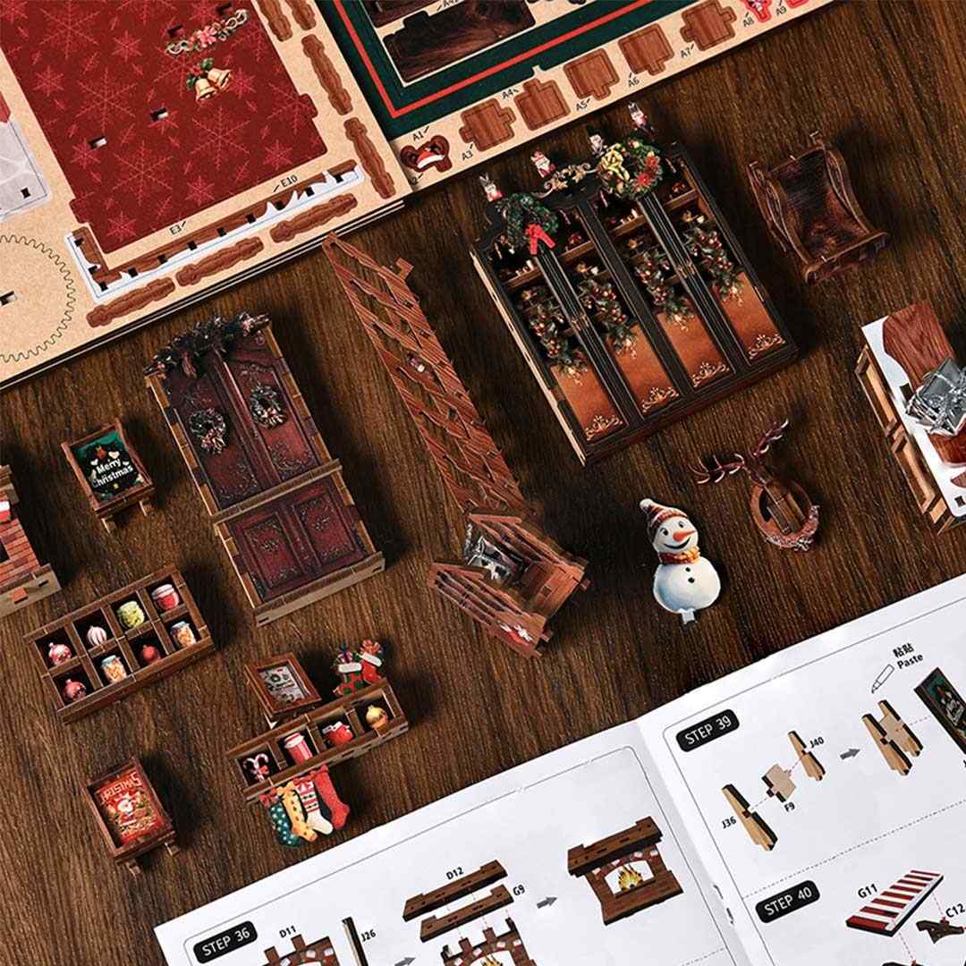 Christmas Shop DIY Wooden Book Nook Kit