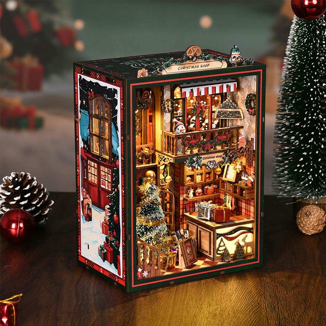 Christmas Shop DIY Wooden Book Nook Kit
