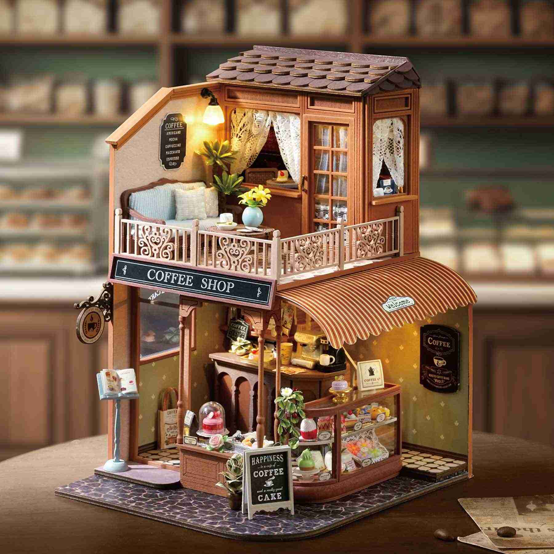 Coffee Shop DIY Miniature House Kit | Happy Symphony Series