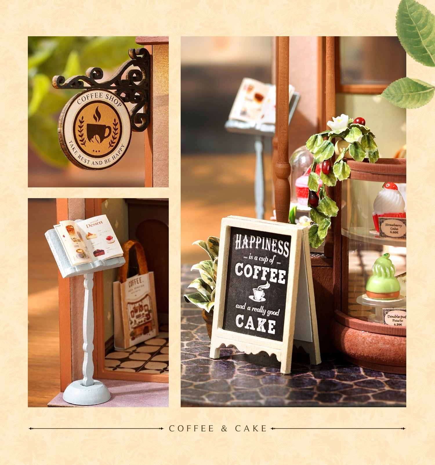 Coffee Shop DIY Miniature House Kit | Happy Symphony Series