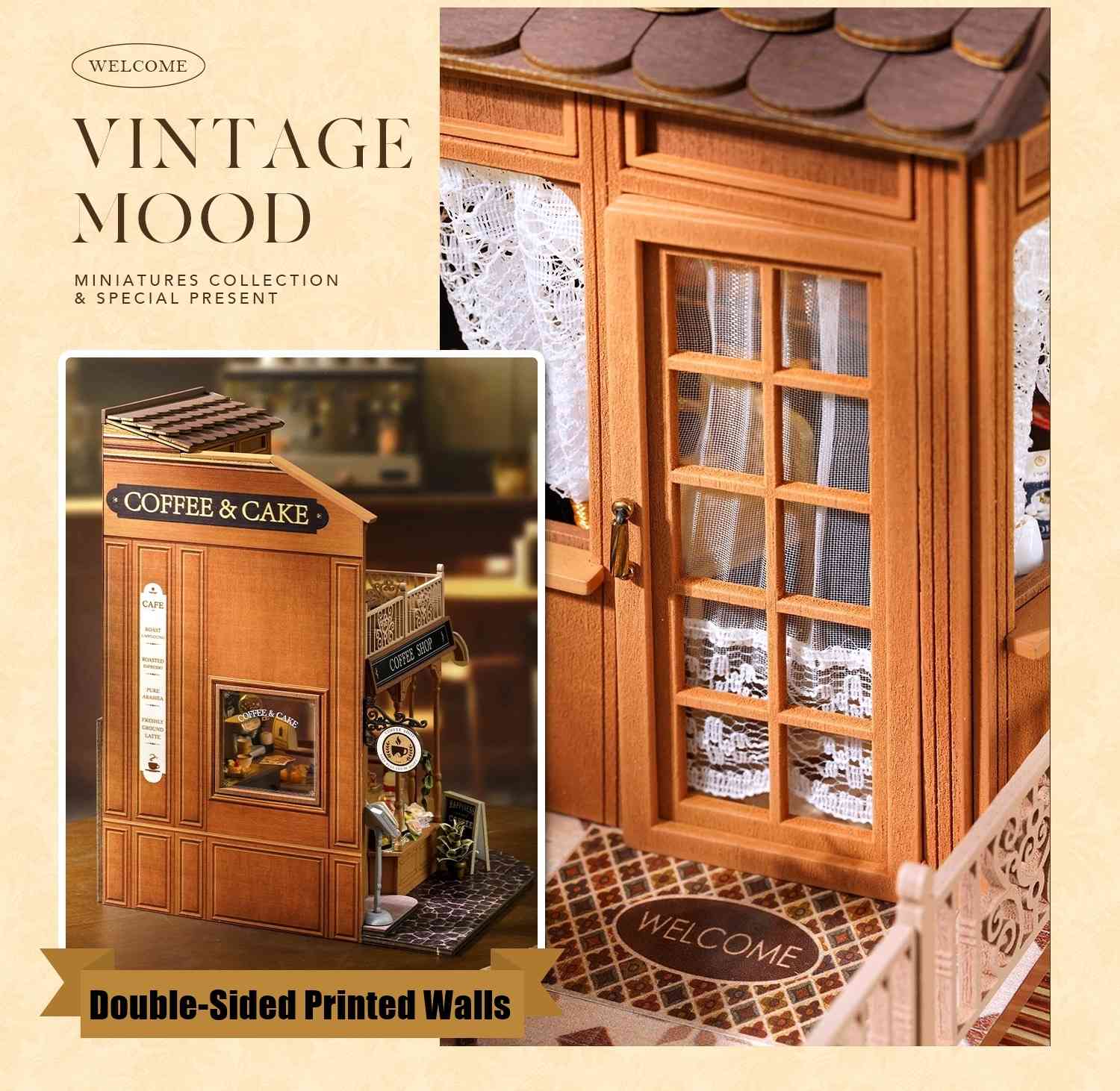 Coffee Shop DIY Miniature House Kit | Happy Symphony Series