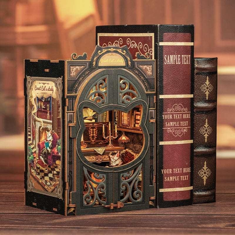 Count Cat's Study DIY Book Nook Kit | Mini Bookstore Series