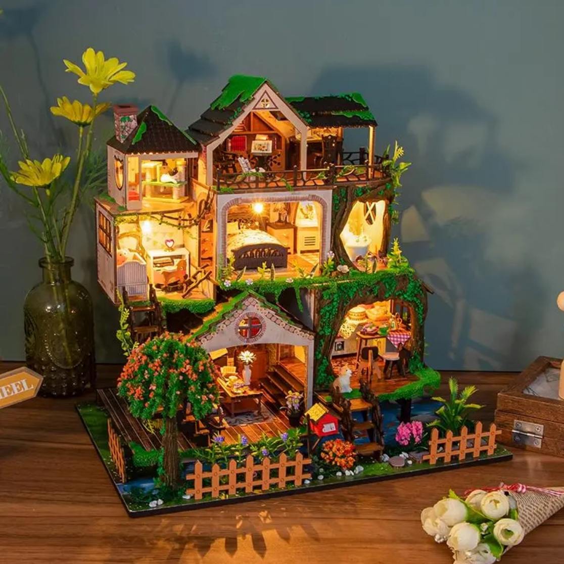Fairy Tale Forest DIY Miniature House Kit | Large Size Dollhouse