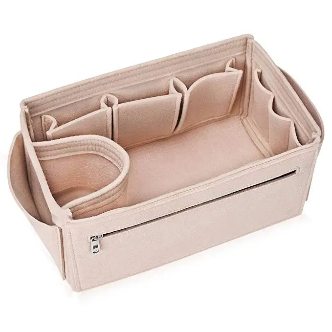 Luxury Purse Organizer Large Felt Insert Multi Compartment for Tote Handbag