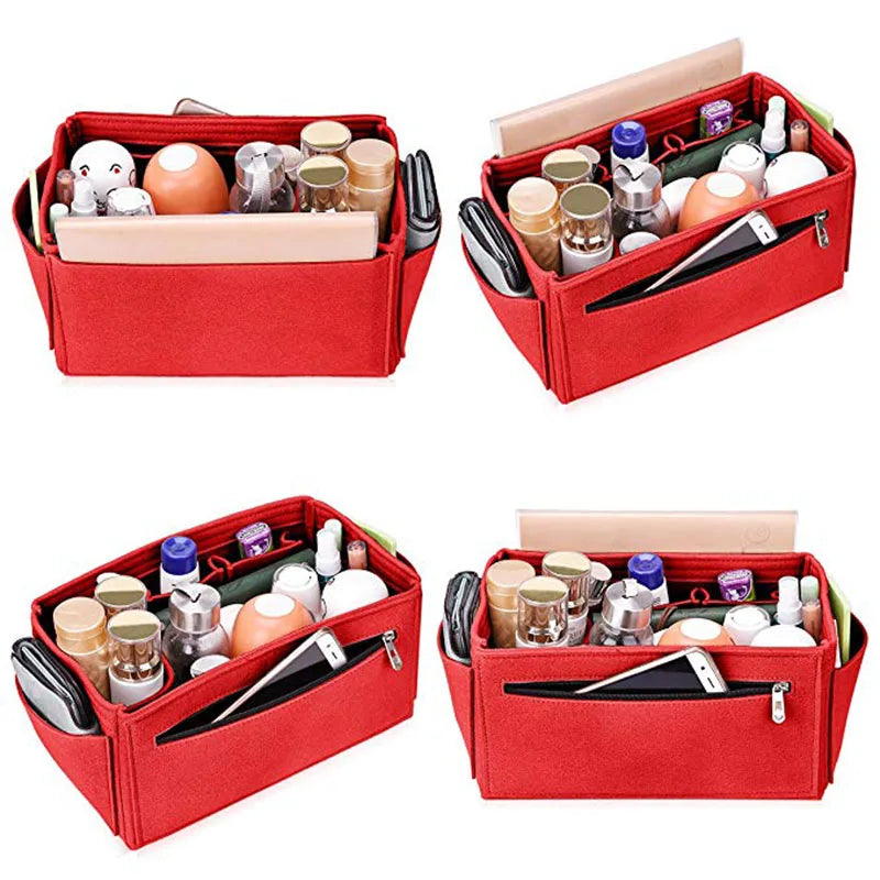 Luxury Purse Organizer Large Felt Insert Multi Compartment for Tote Handbag