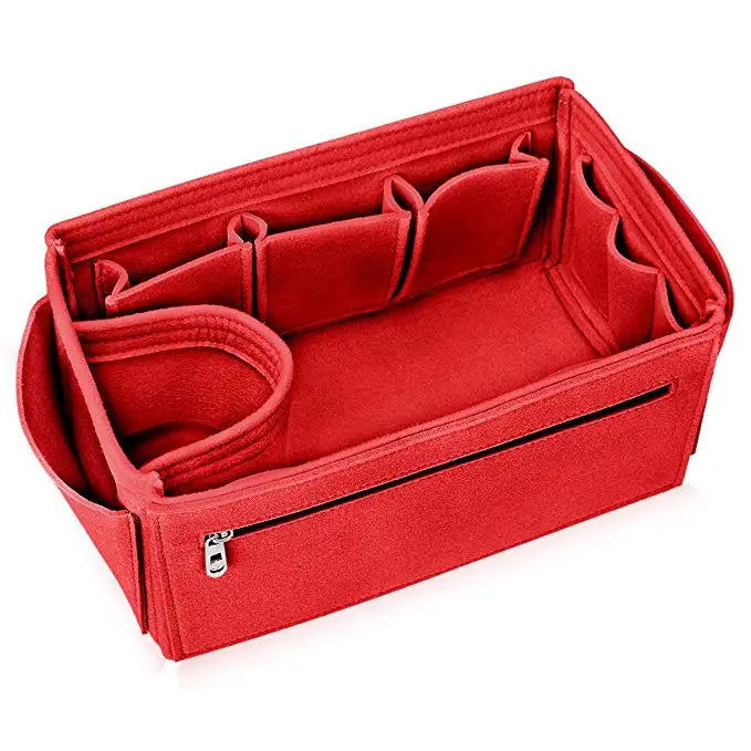 Luxury Purse Organizer Large Felt Insert Multi Compartment for Tote Handbag