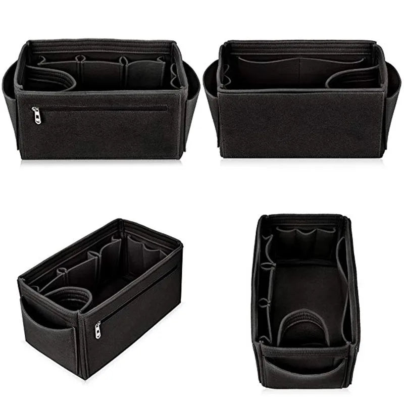 Luxury Purse Organizer Large Felt Insert Multi Compartment for Tote Handbag