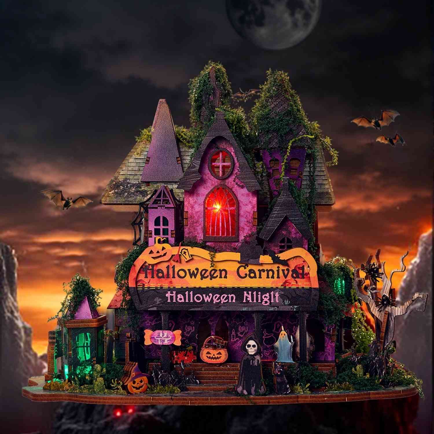 Halloween Night DIY Miniature House Kit