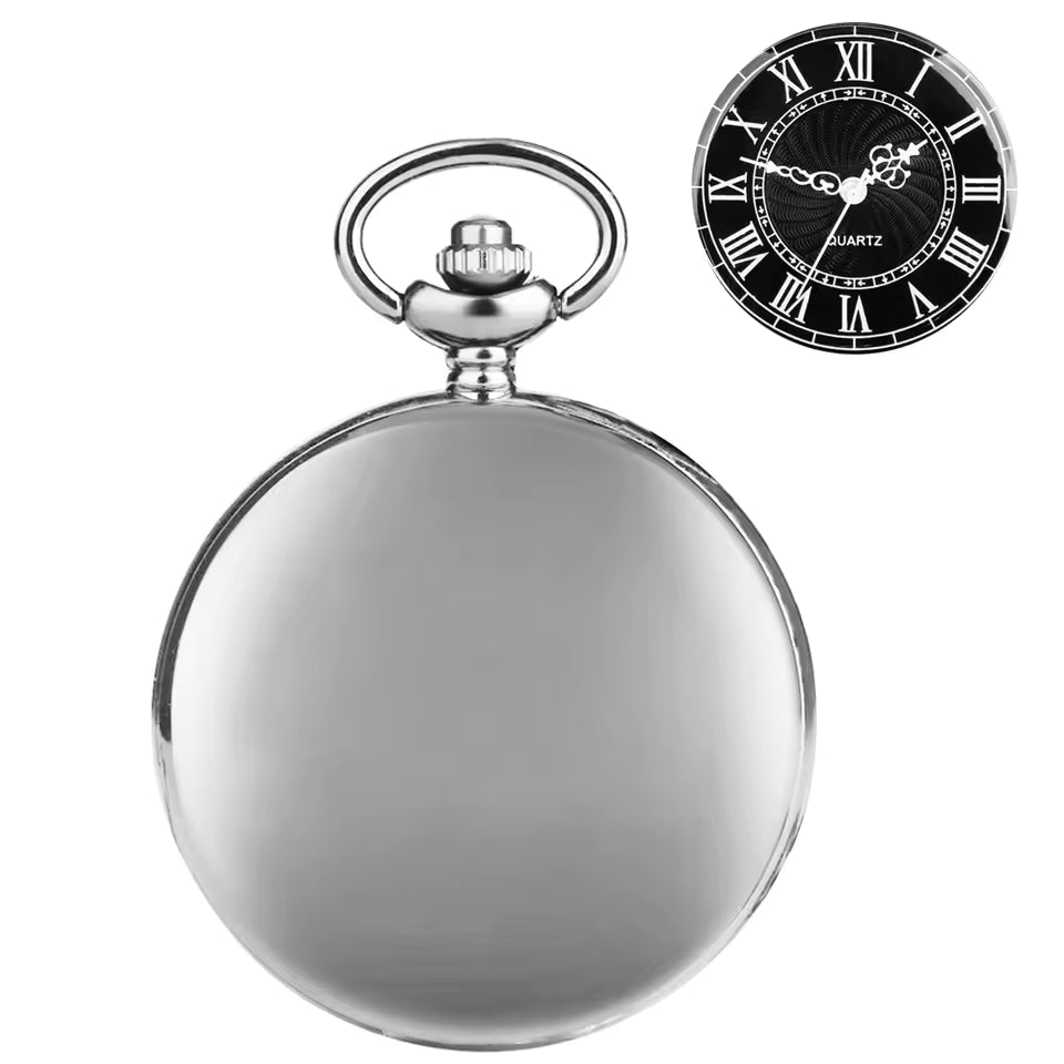 Silver Full Hunter Pocket Watch with Classic and Antique Look - Intricately Designed To Be Perfect Addition to Your Wardrobe