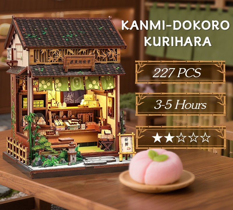 Japanese Sweet Shop DIY Miniature House Kit | Kanmi-dokoro Kurihara