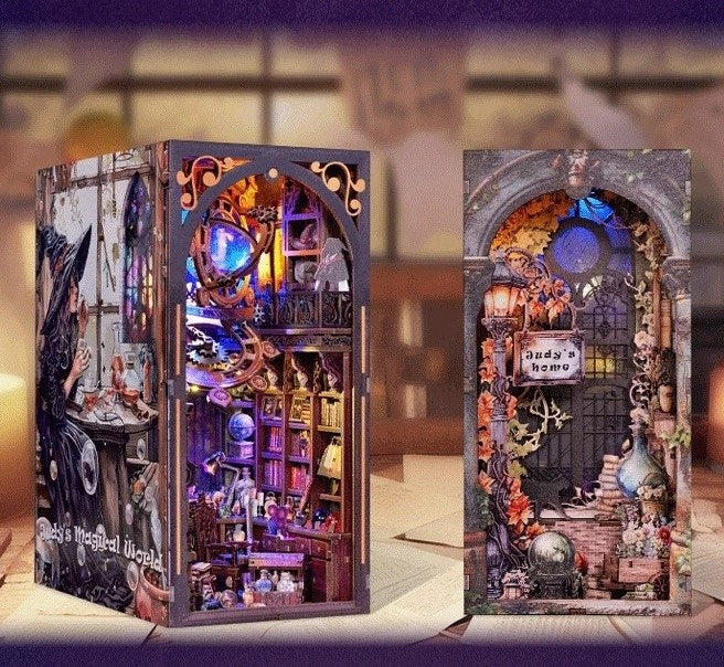 Judy's Magic World DIY Wooden Book Nook Kit | Double-Sided