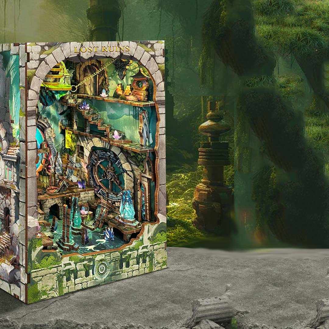 Lost Ruins DIY Wooden Book Nook Kit