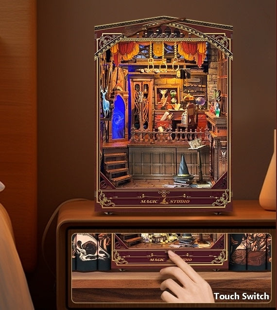 Magic Studio DIY Wooden Book Nook Kit | Bookshelf Insert