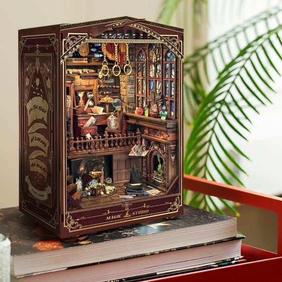 Magic Studio DIY Wooden Book Nook Kit | Bookshelf Insert