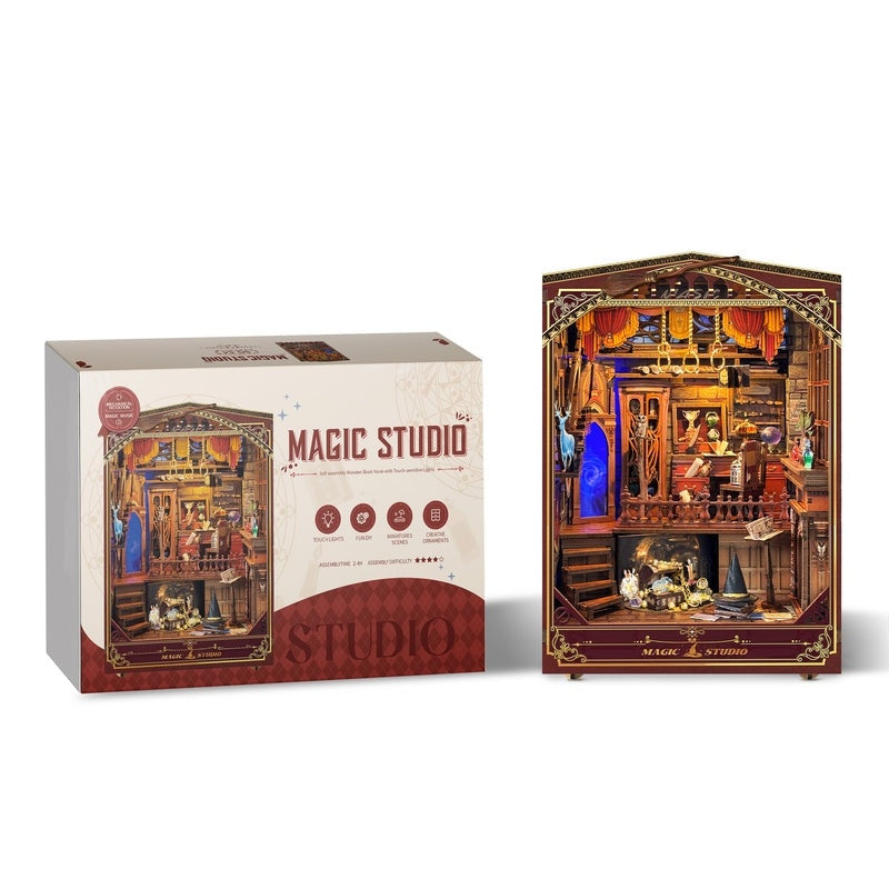 Magic Studio DIY Wooden Book Nook Kit | Bookshelf Insert