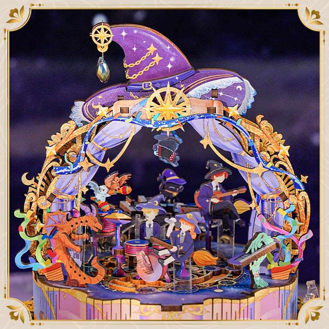 Magician’s Show 3D Wooden Puzzle Music Box