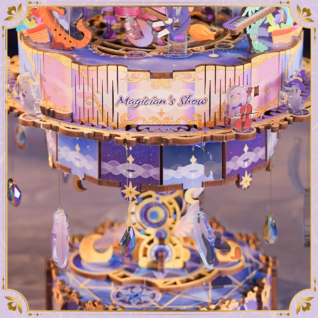 Magician’s Show 3D Wooden Puzzle Music Box