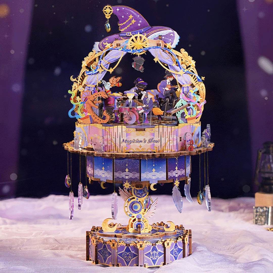 Magician’s Show 3D Wooden Puzzle Music Box