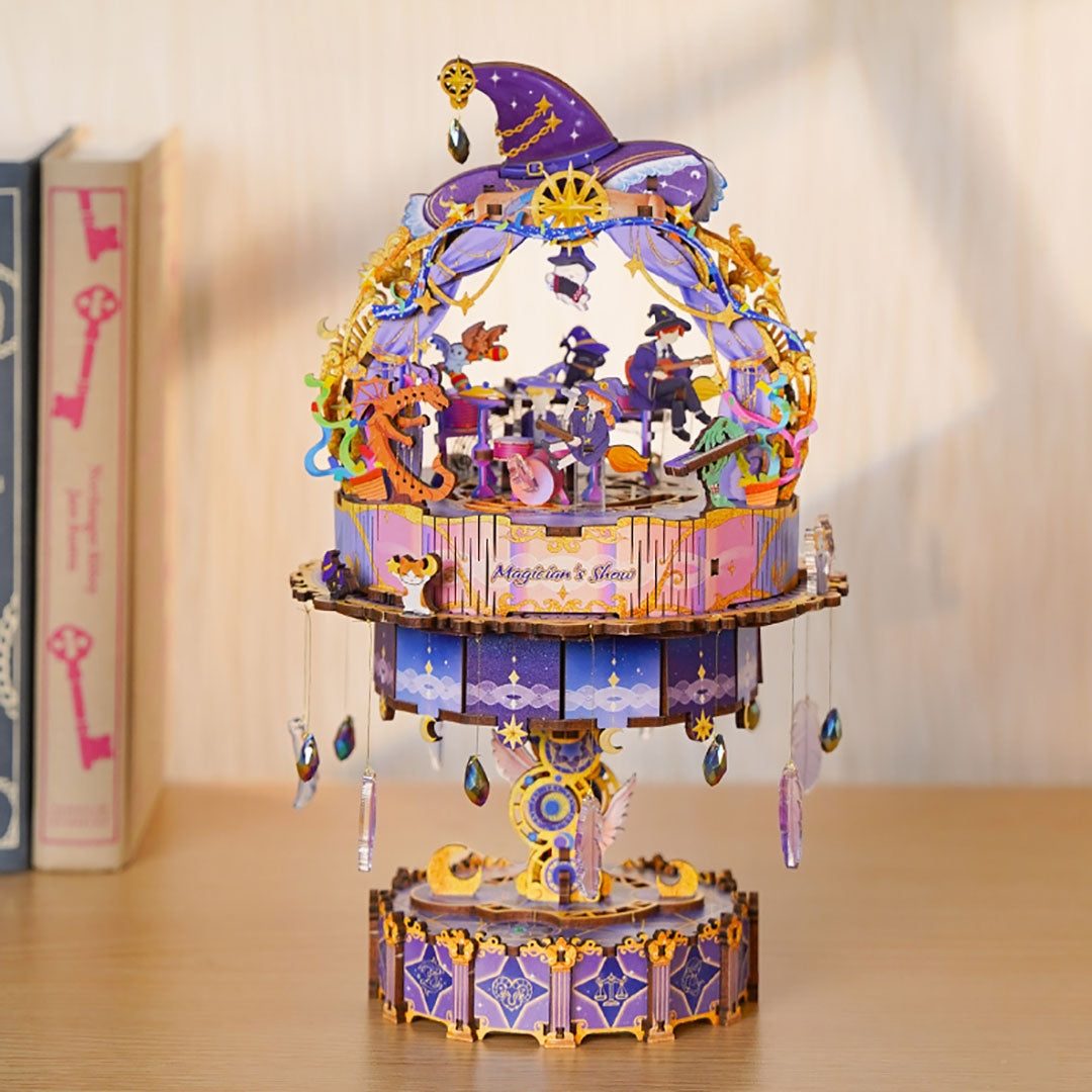 Magician’s Show 3D Wooden Puzzle Music Box