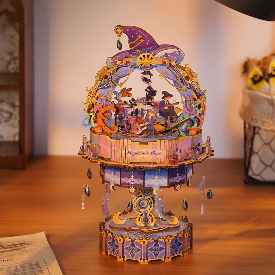 Magician’s Show 3D Wooden Puzzle Music Box