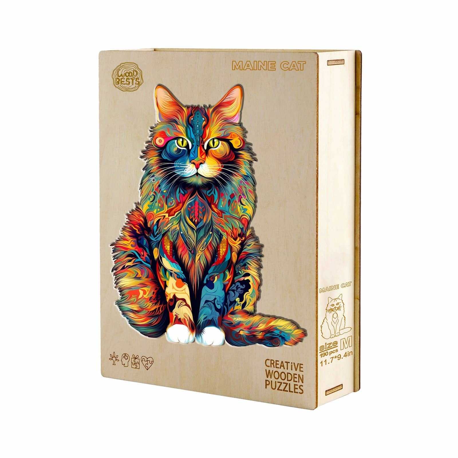 Maine Cat Wooden Jigsaw Puzzle