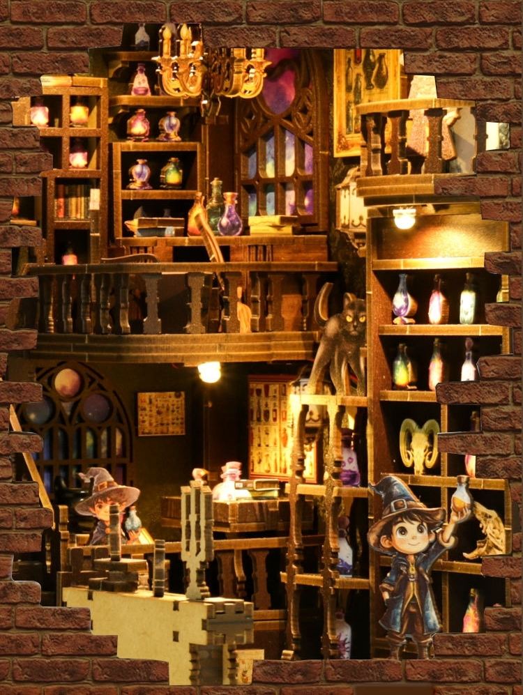 Master Alchemist DIY Book Nook Kit | Bookshelf Insert