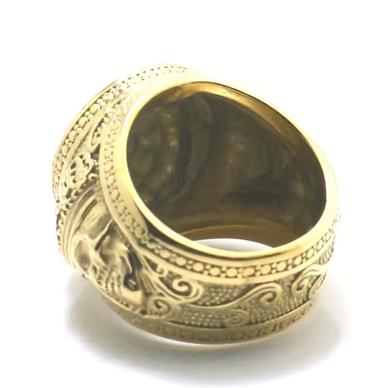 Stainless Steel Unisex Bold Face Design Medusa Ring