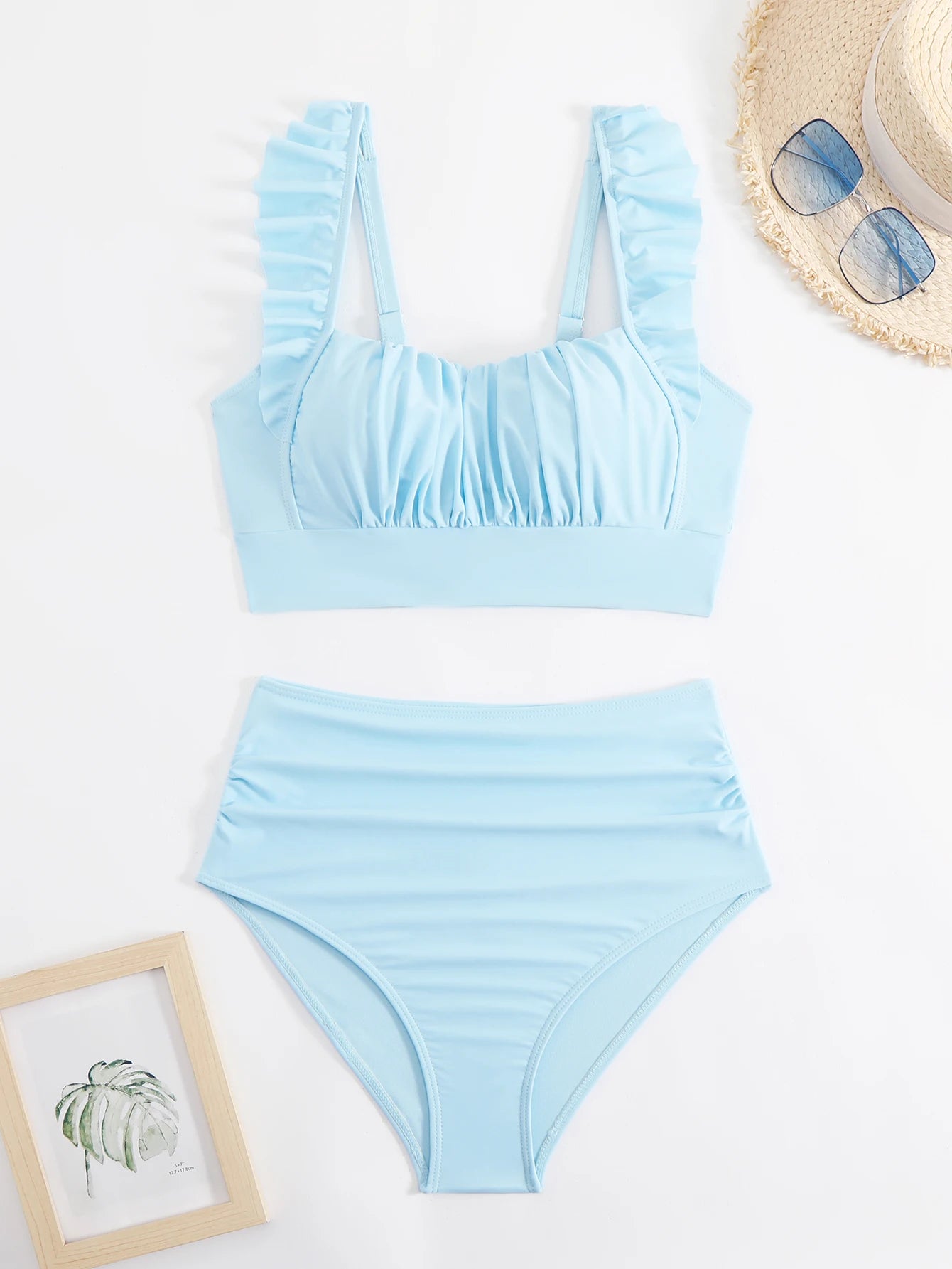 Pretty Little Floral Bikini Set – Frill, Padded, Wire-Free Swimwear for Women