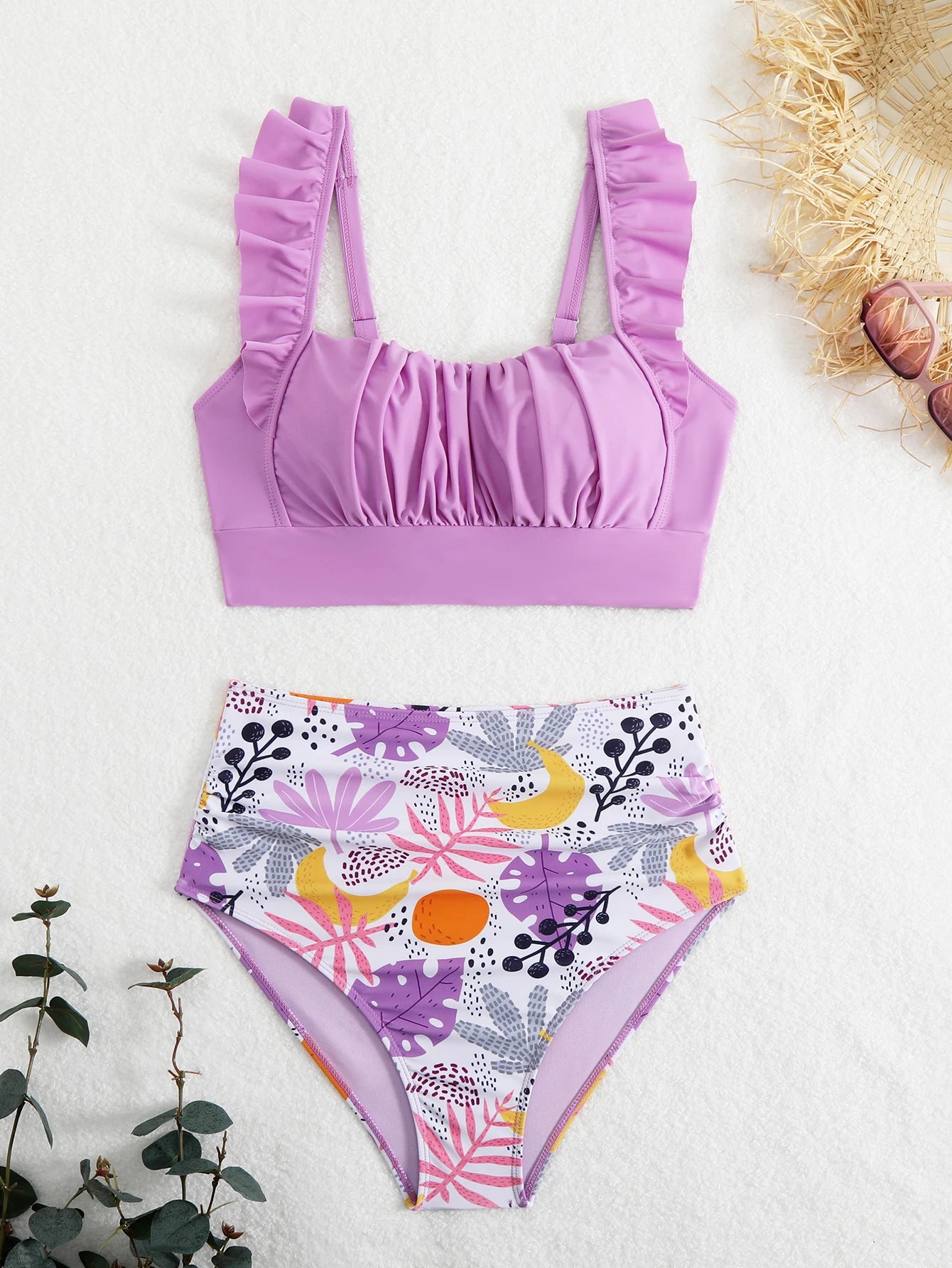 Pretty Little Floral Bikini Set – Frill, Padded, Wire-Free Swimwear for Women